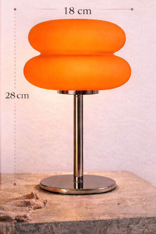 light warm cozy bedside table lamp orange