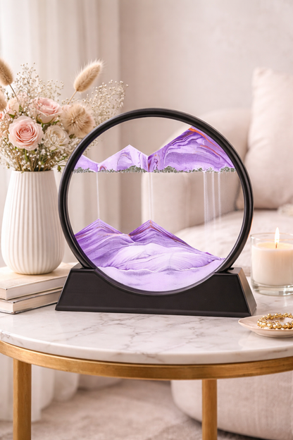 Round 3D Moving Sand Art Decor