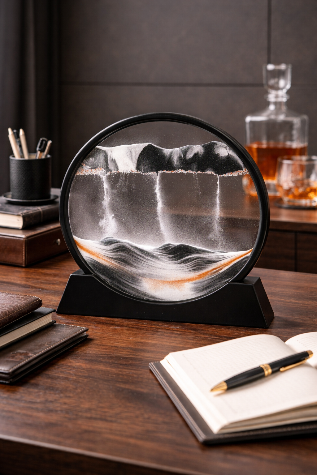 Round 3D Moving Sand Art Decor