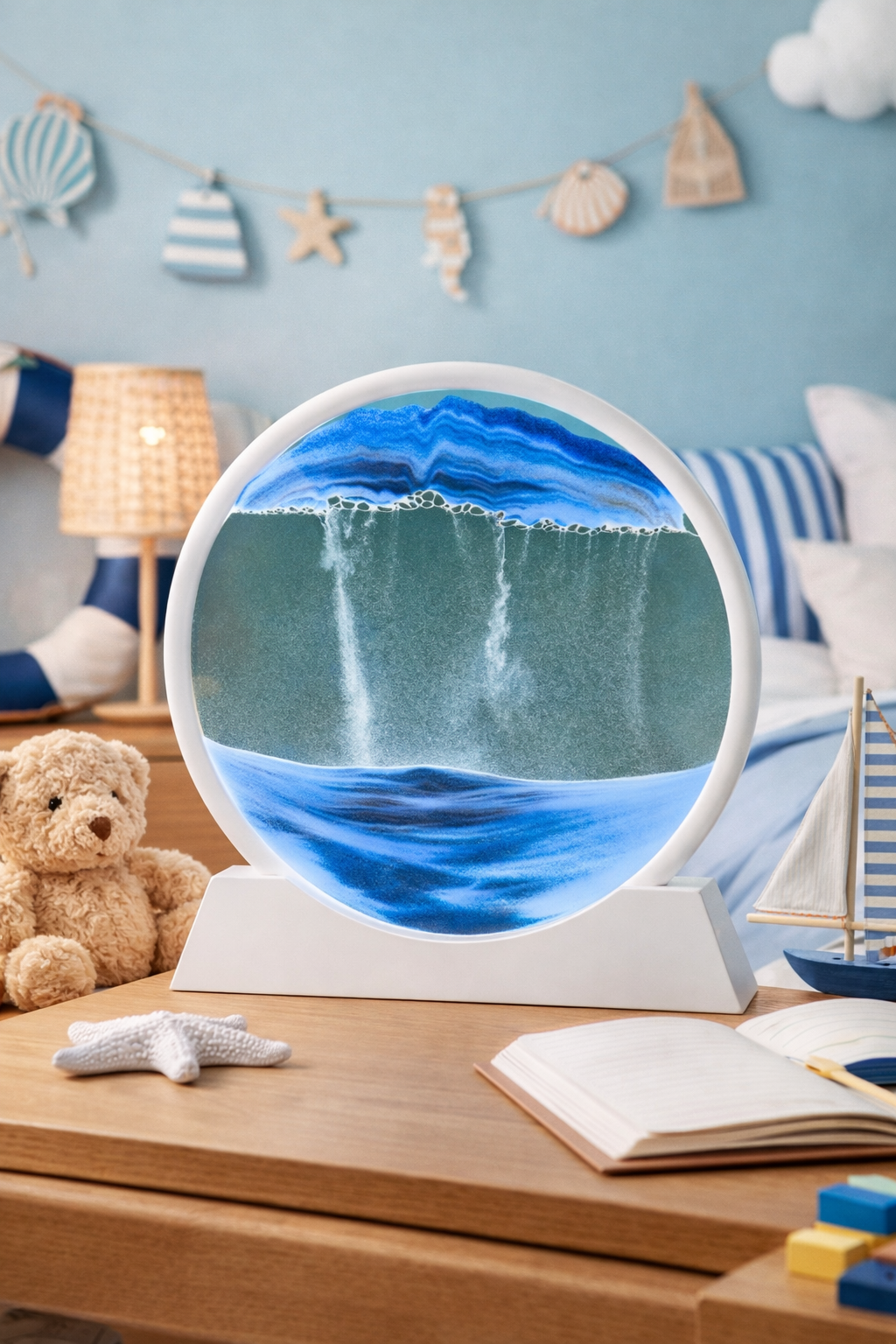 Round 3D Moving Sand Art Decor
