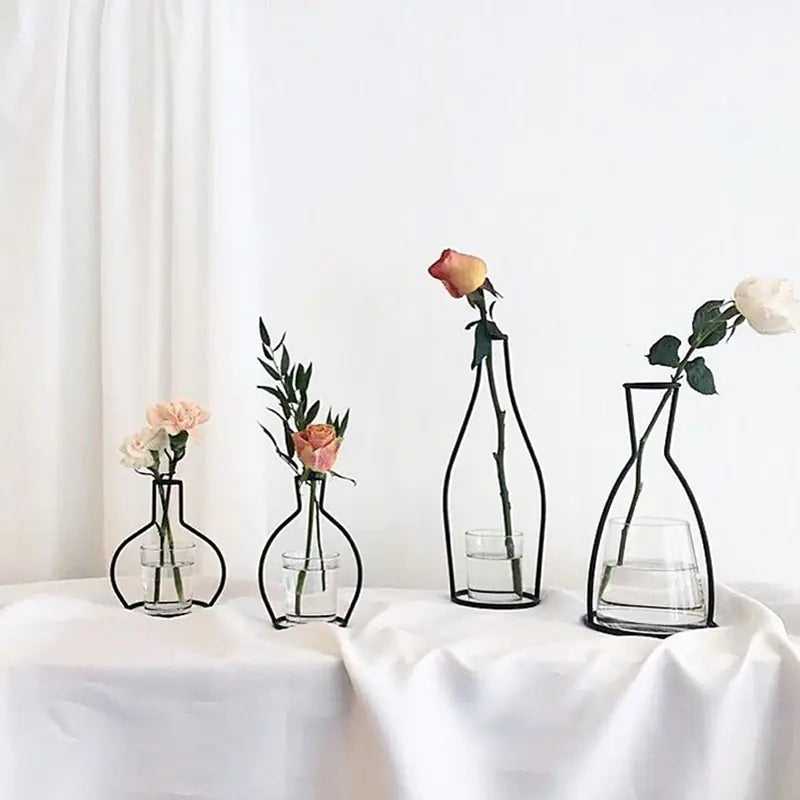 Nordic Style Iron Flower Vase Structure