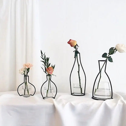 Nordic Style Iron Flower Vase Structure