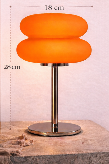 light warm cozy bedside table lamp orange